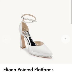 Badgley Mischka Silver and White Platform Heels